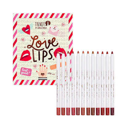 Kit X12 Delineadores de Labios Love Lips Trendy