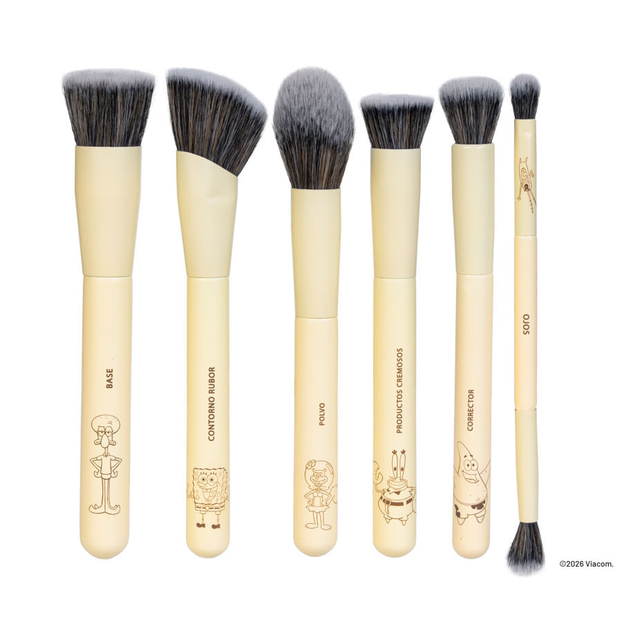 Kit X6 Brochas Piña Bob Esponja Trendy