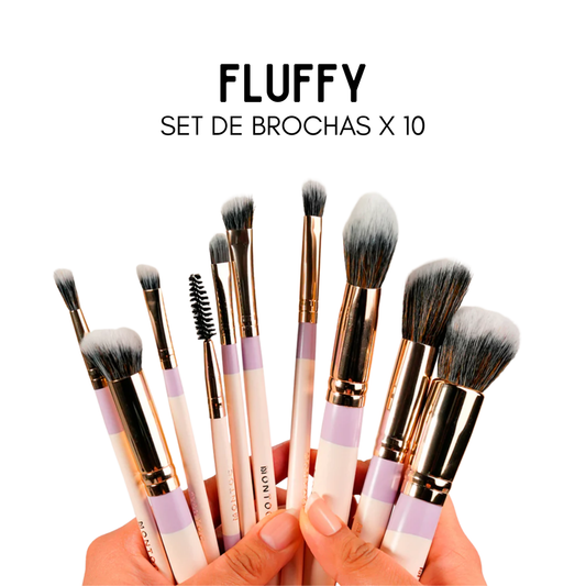 Kit X10 Brochas Fluffy Montoc